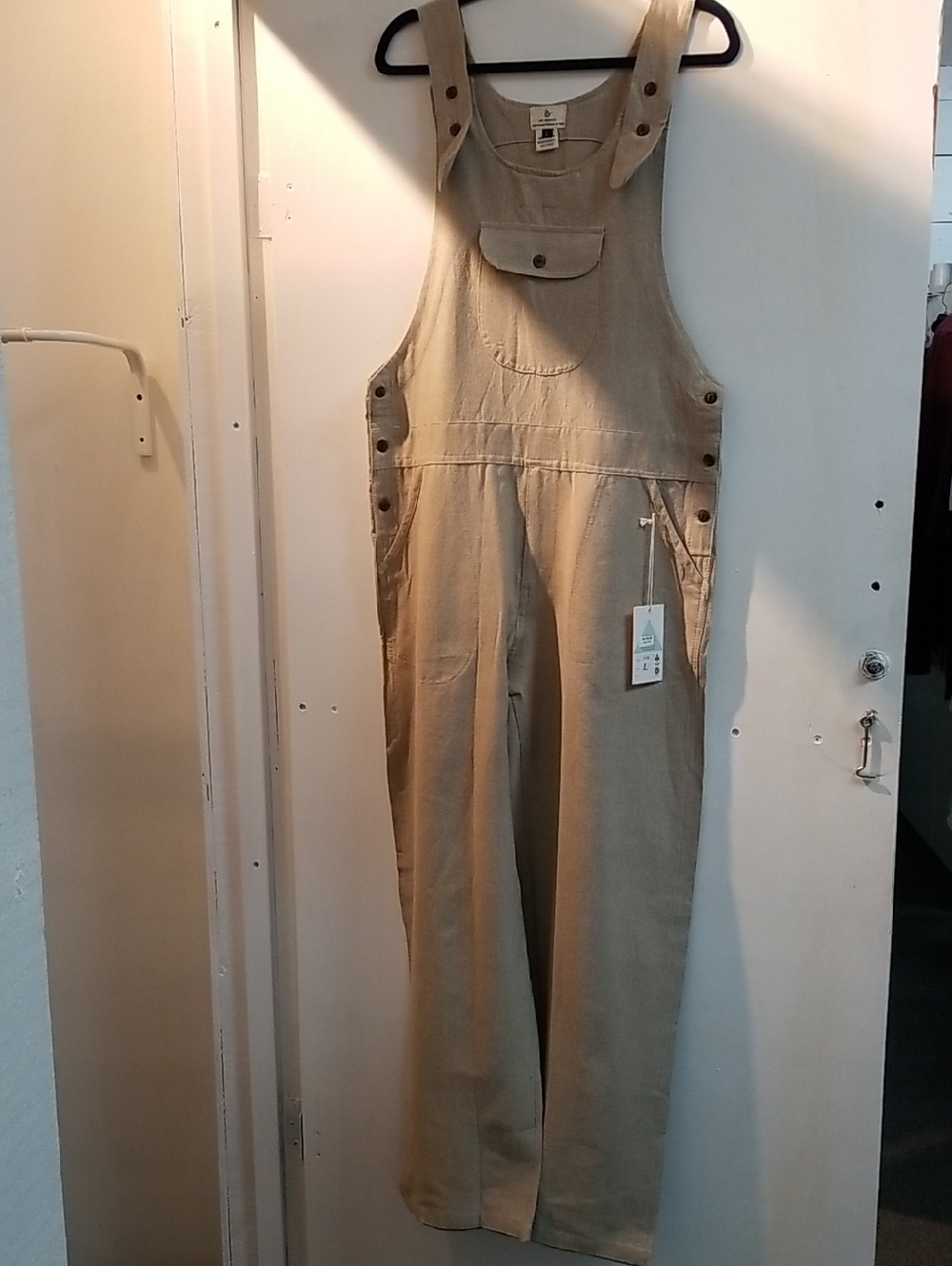 Neutral Beige Women's Overalls Jumpsuit - Classic Workwear Style